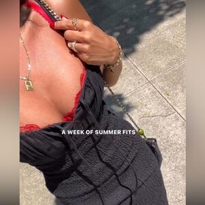 Bright red lace bra
